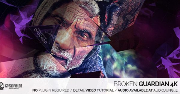 不规则破碎镜面影视节目开场效果素材库精选AE模板 Broken Guardian 4K