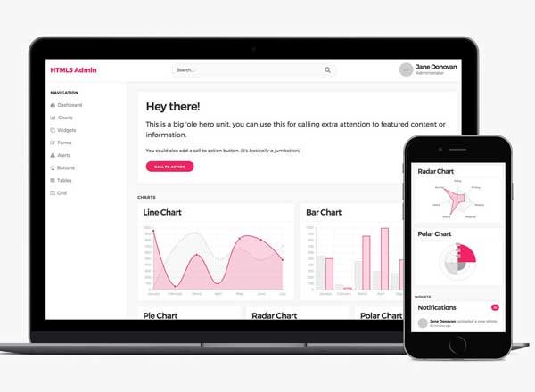 免费后台管理页面模板素材库精选 Free HTML5 Admin Template