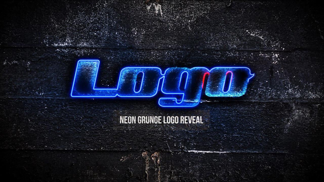 霓虹灯垃圾徽标素材库精选AE模板