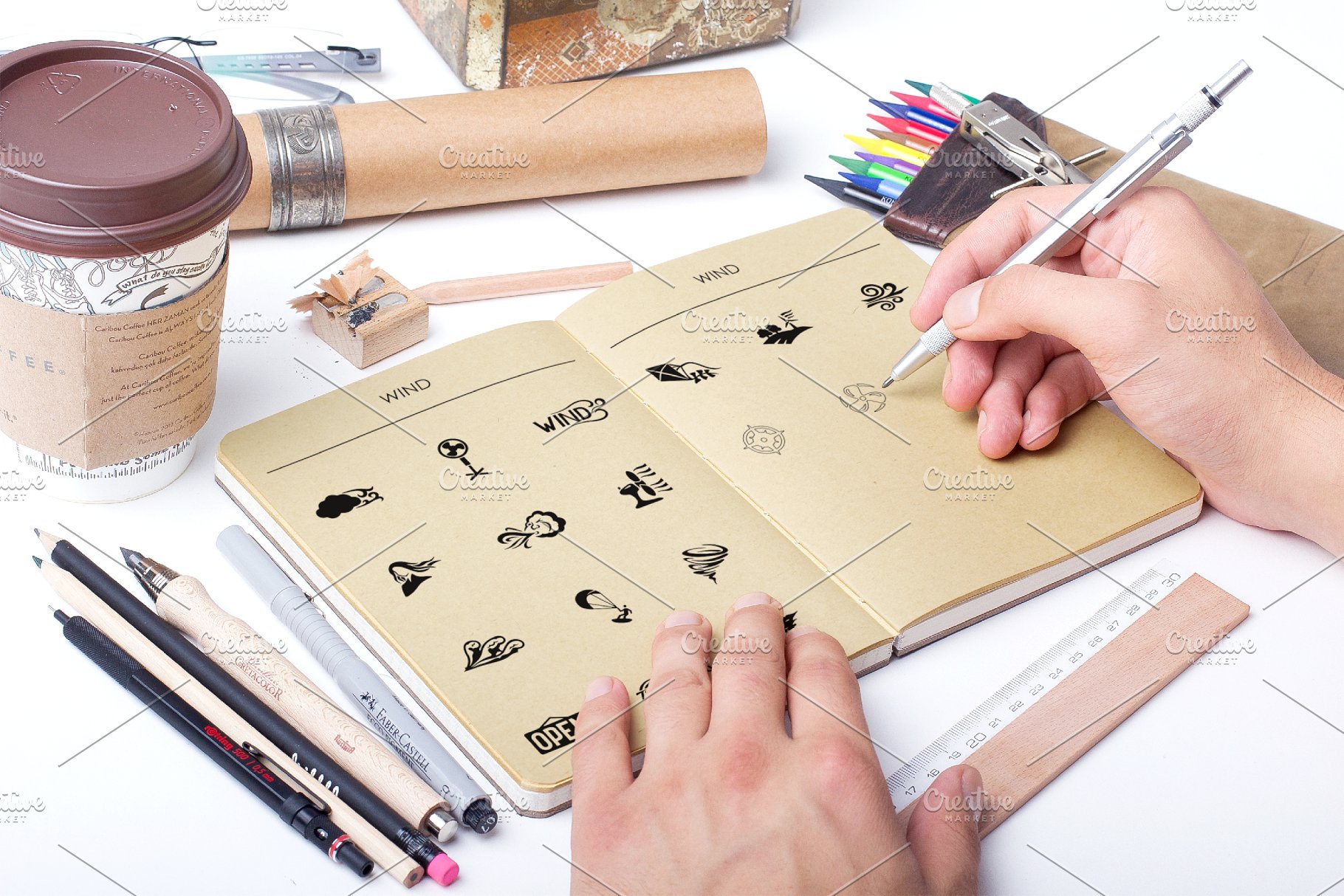 20个手绘风元素简约图标 Wind icons插图(3)