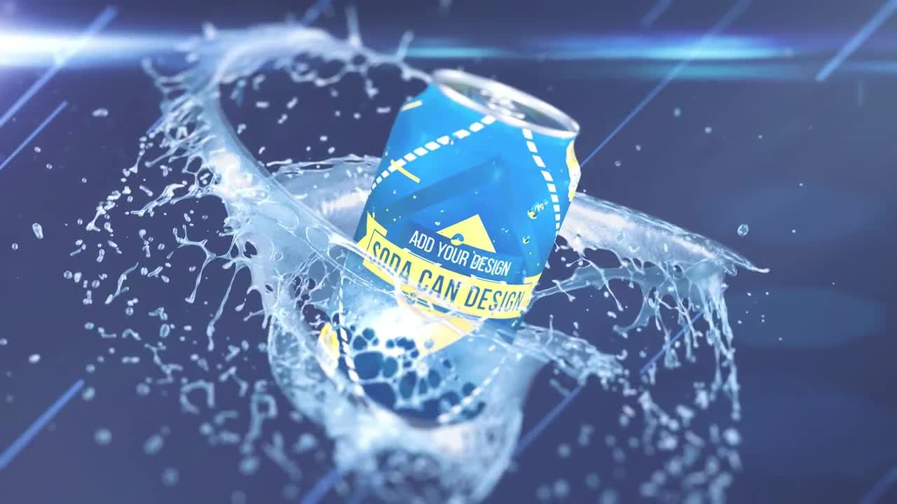 3D易拉罐汽水广告素材库精选AE模板