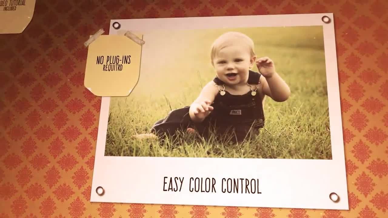 独特优雅复古的照片展示素材库精选AE模板