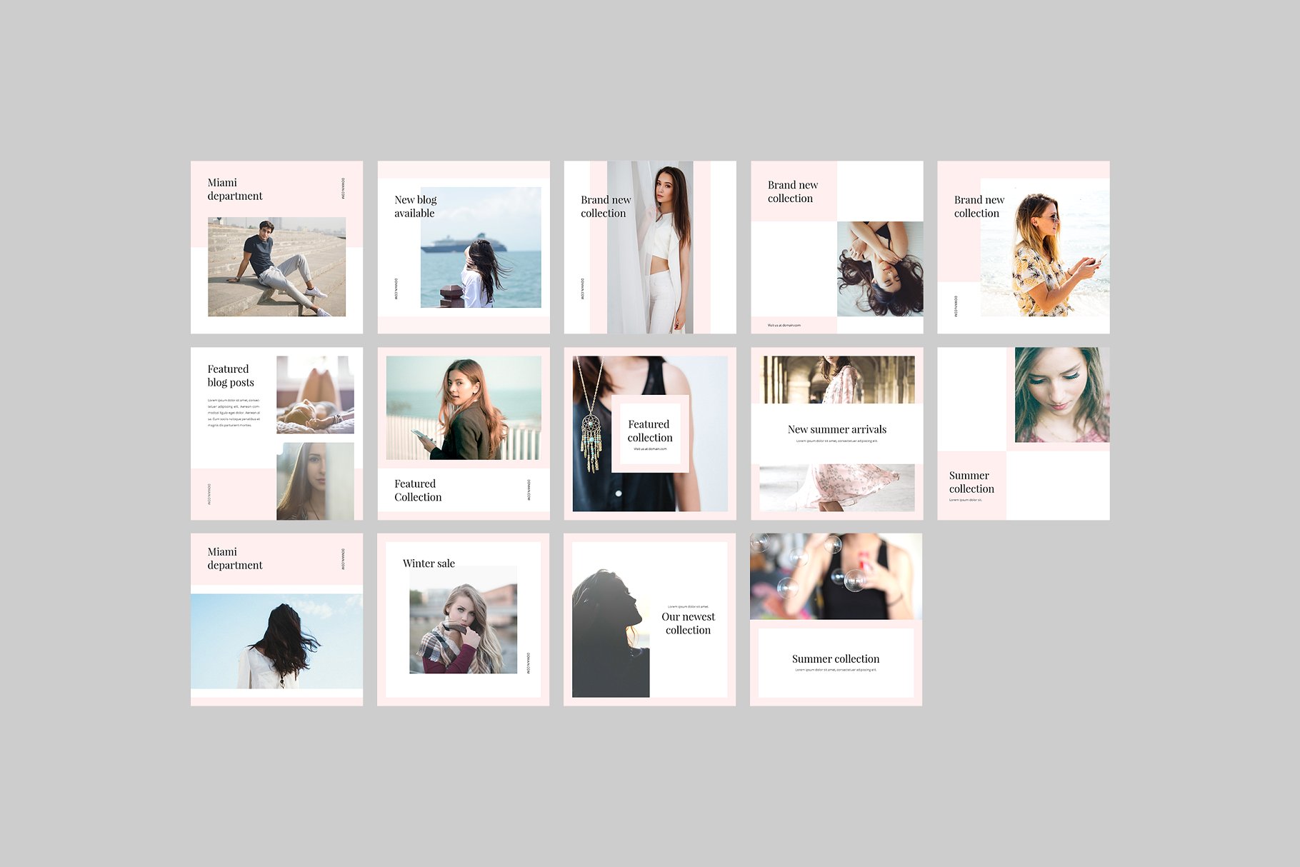 适合多个社交媒体平台的插图配图设计模板素材库精选 Miami Social Media Templates插图(6)