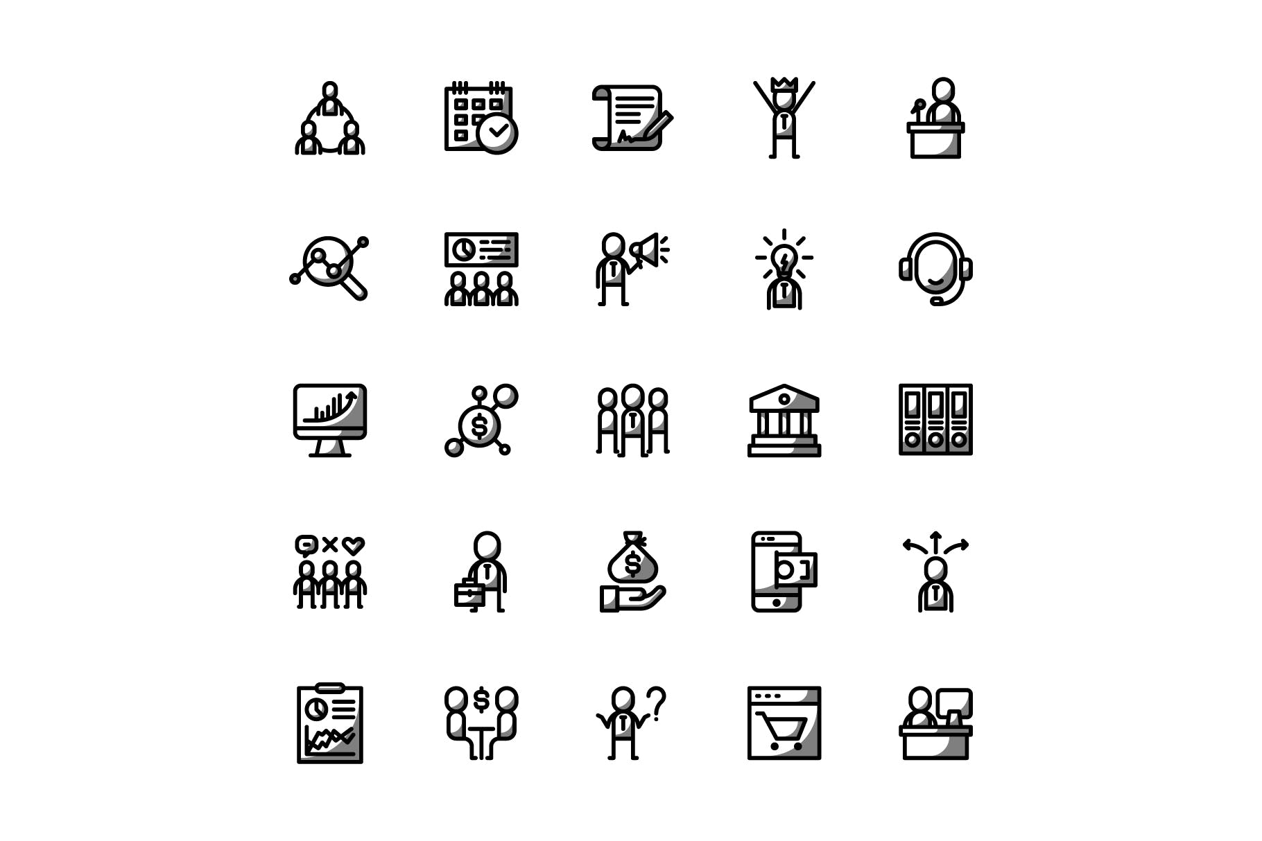 商业主题矢量背阴图标设计素材 Businessman Shady插图(3)