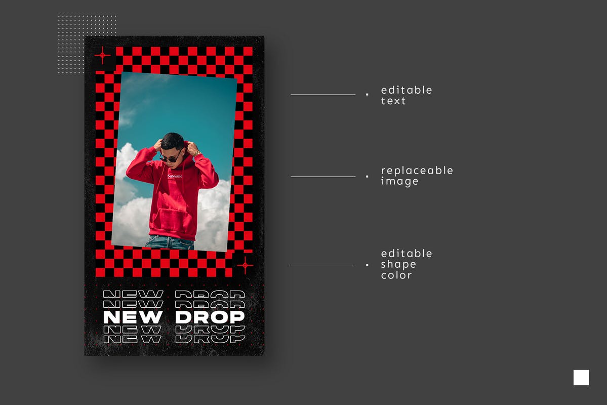 男装品牌Instagram平台推广设计素材 Instagram Story Template插图(4)