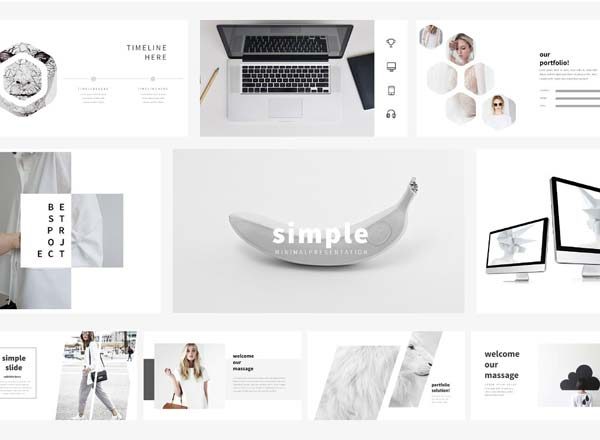 超现代和独特的极简主义ppt模版