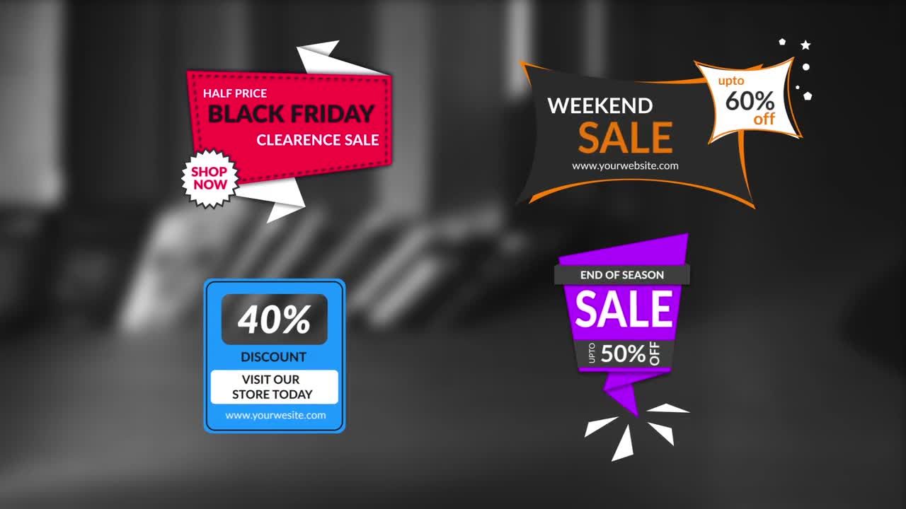 销售徽章一个动态的素材库精选AE模板