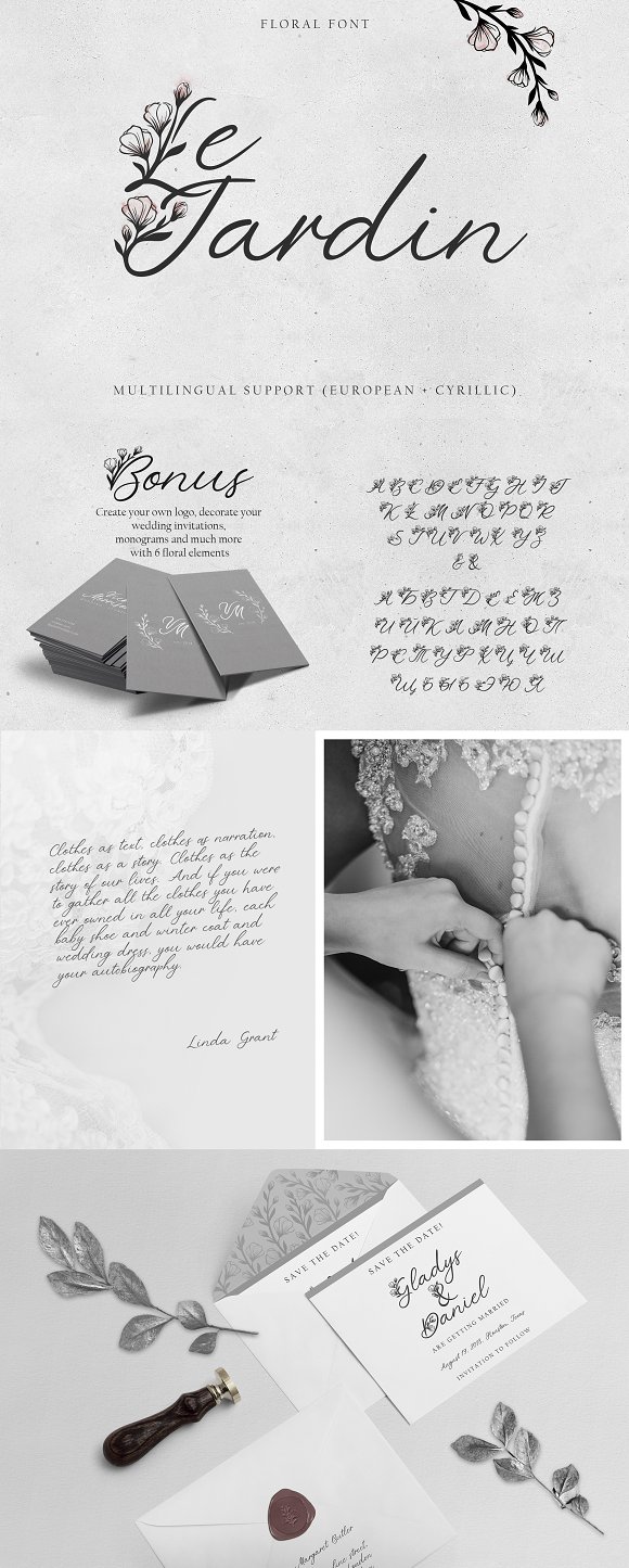 ‘Le Jardin’ Floral Font插图