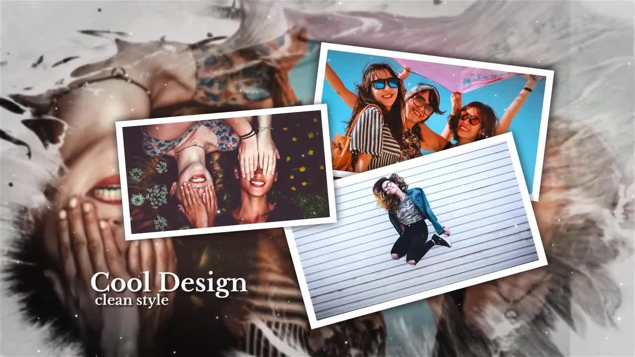 墨滴显示效果旅游照片展示素材库精选AE模板