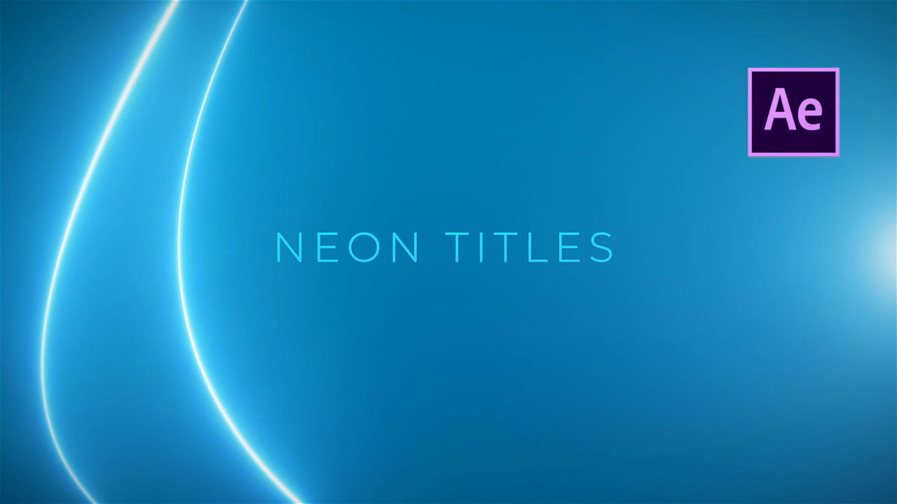 霓虹灯全屏色彩和流畅线条标题素材库精选AE模板