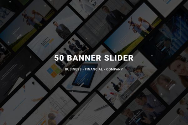 50款商业/金融/投资主题网站Banner图设计PSD模板 Website