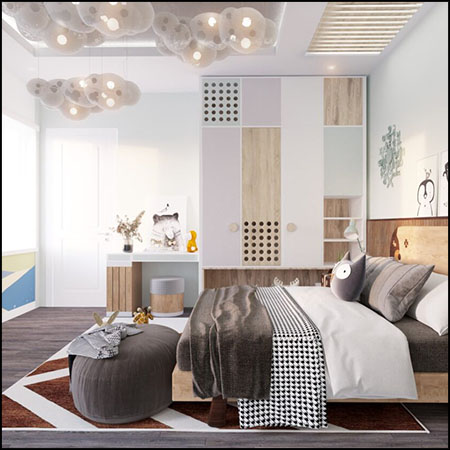 儿童房室内场景素材之家精选3D模型By Trang Oo 2