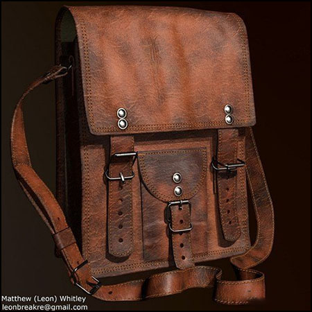 老式皮革书包素材之家精选3D模型