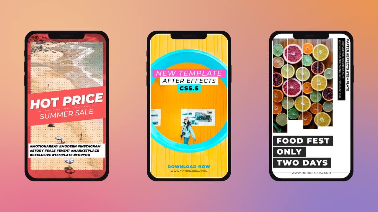 12个好看的现代Instagram故事素材库精选AE模板