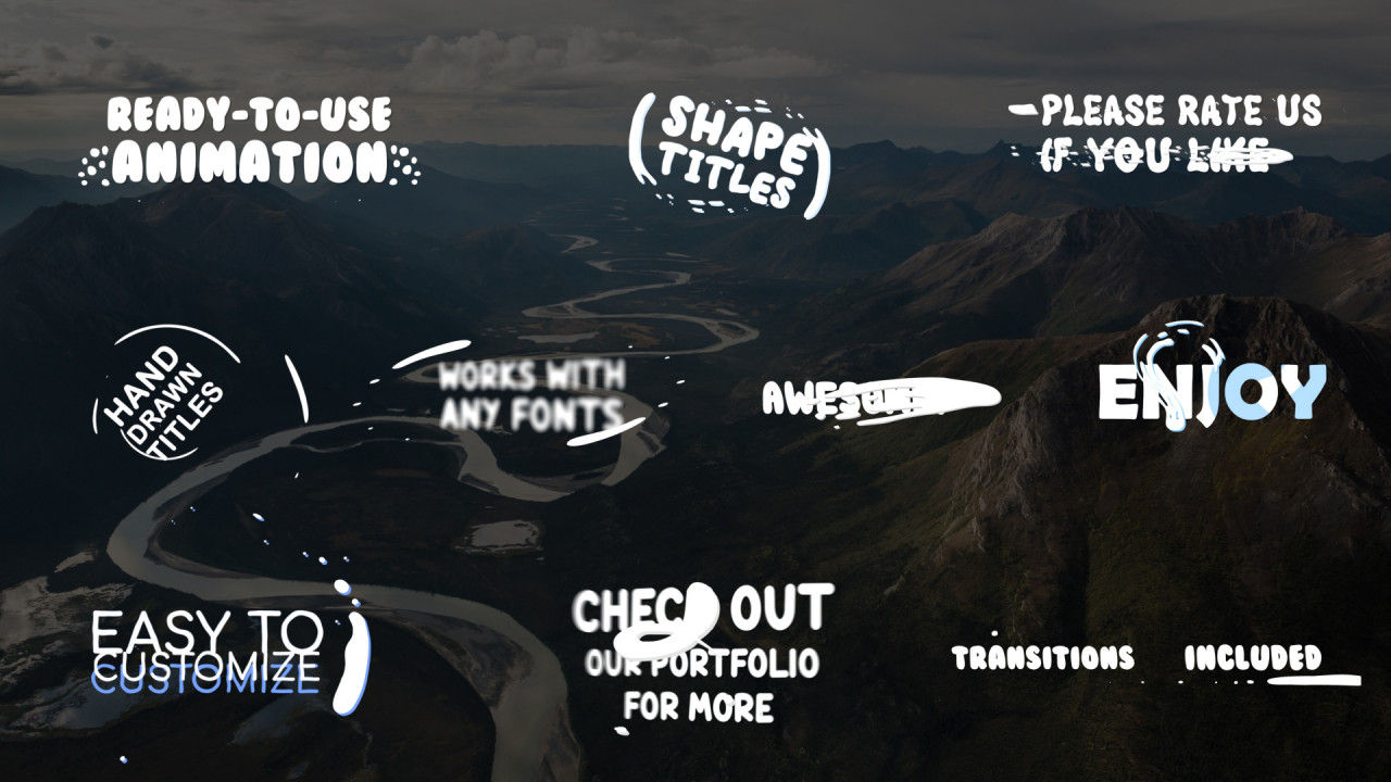 动态手绘风格标题特效动画视频展示素材库精选AE模板