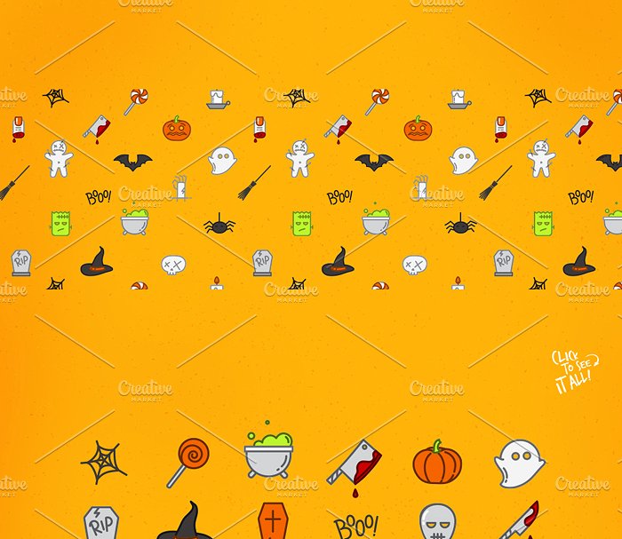 万圣节扁平风格图标 Halloween flat icons插图(3)
