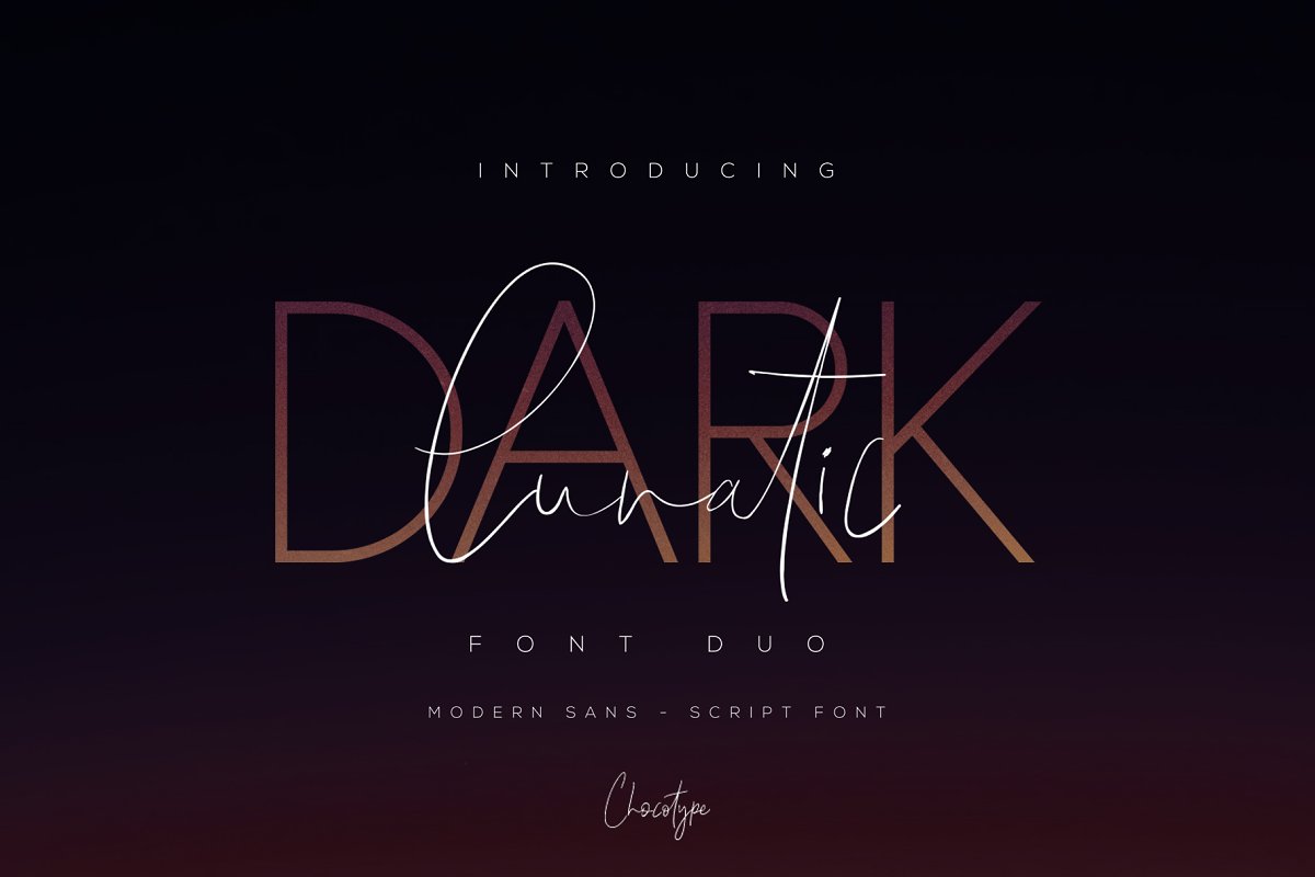 Dark Lunatic Duo Font插图