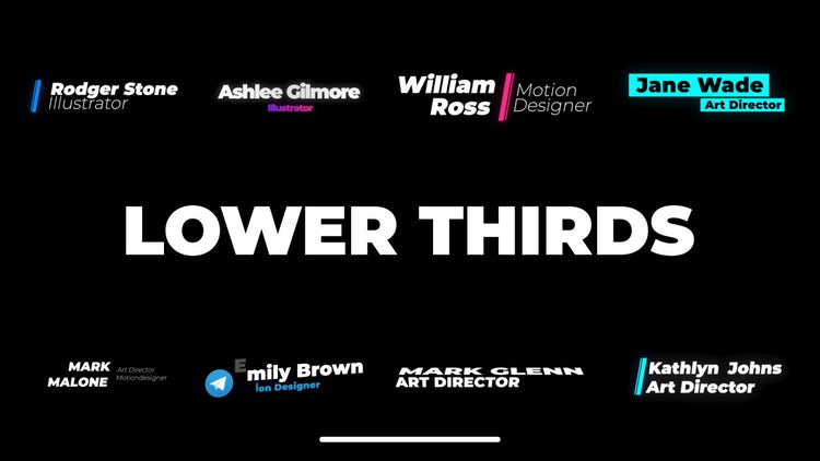 8个时尚生动的低三分之二标题动画素材库网精选fcpx模板