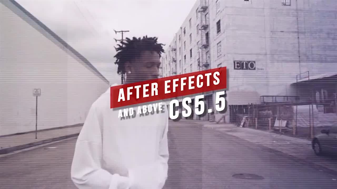 城市文本动画毛刺过渡效果素材库精选AE模板