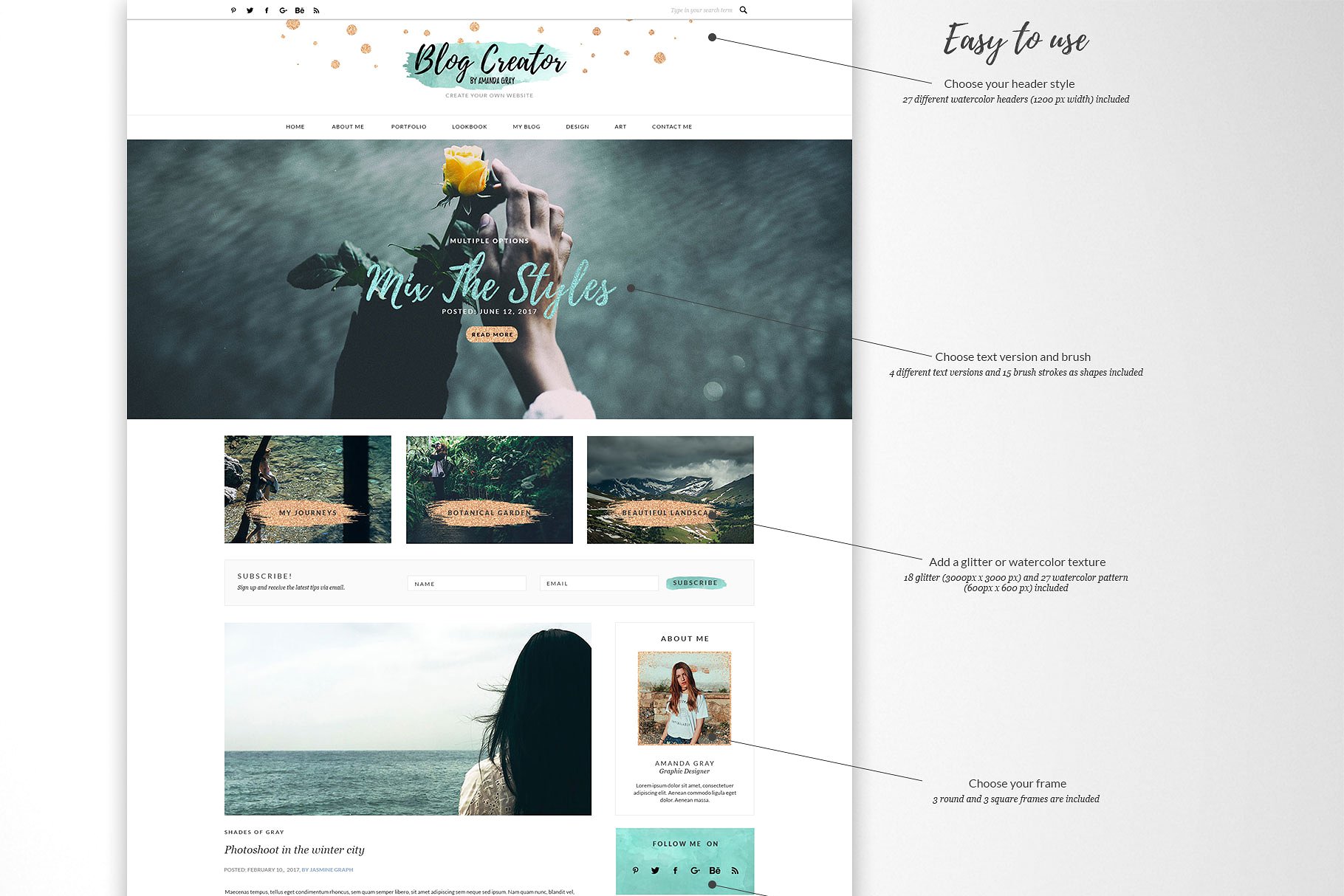 博客网站模板素材库精选设计素材集 The Blog Creator插图(9)