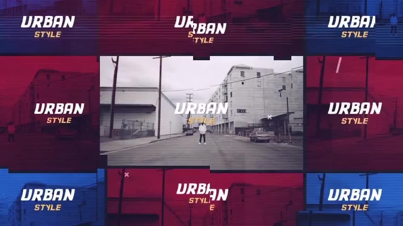 信号干扰扭曲效果时尚幻灯片片头素材库精选AE模板