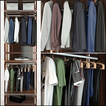 衣柜和男装衣服组合素材之家精选3D模型