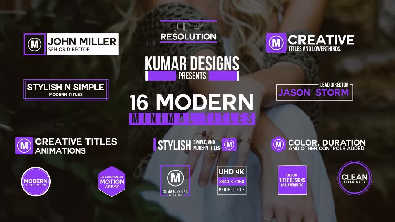 16个下三分之一现代广告全屏标题素材库精选AE模板