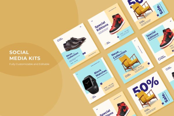 社交媒体电商促销广告Banner图设计模板 ADL Social Media Kit.24