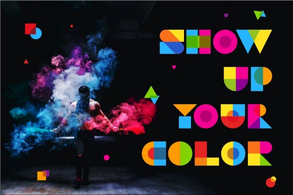 Garis Lengkung – Colorful Font插图3