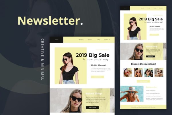 时尚服装品牌邮件订阅推广设计模板 Trendy Newsletter