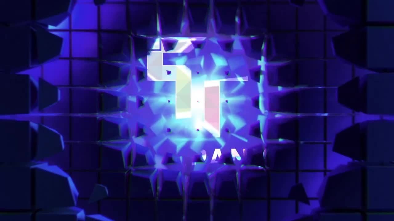 抽象立方体墙徽标揭示素材库精选pr模板素材