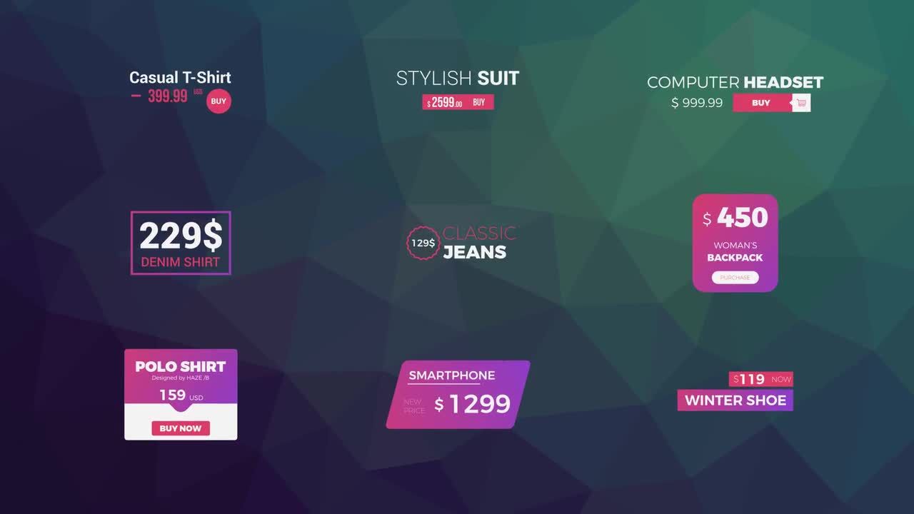 创意锐利时尚价格标题素材库精选AE模板