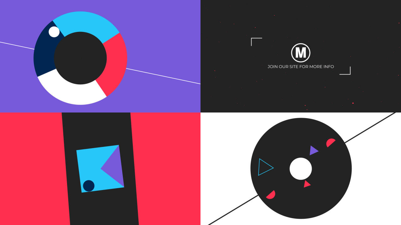 动态动画的抽象徽标显示素材库精选AE模板