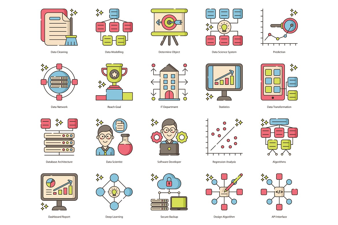 80枚数据分析主题矢量素材库精选图标 Data Analytics Icons插图(2)