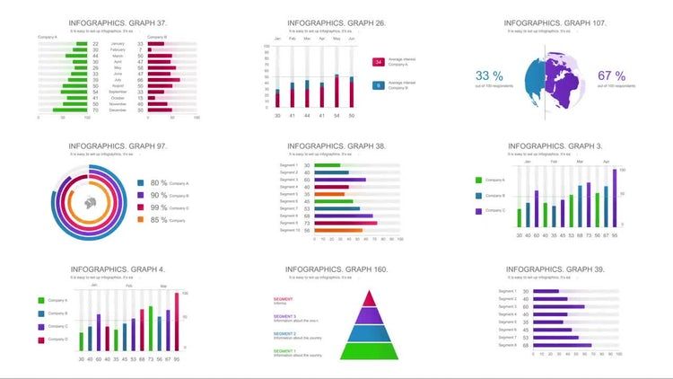 干净的经典信息图表素材库精选AE模板