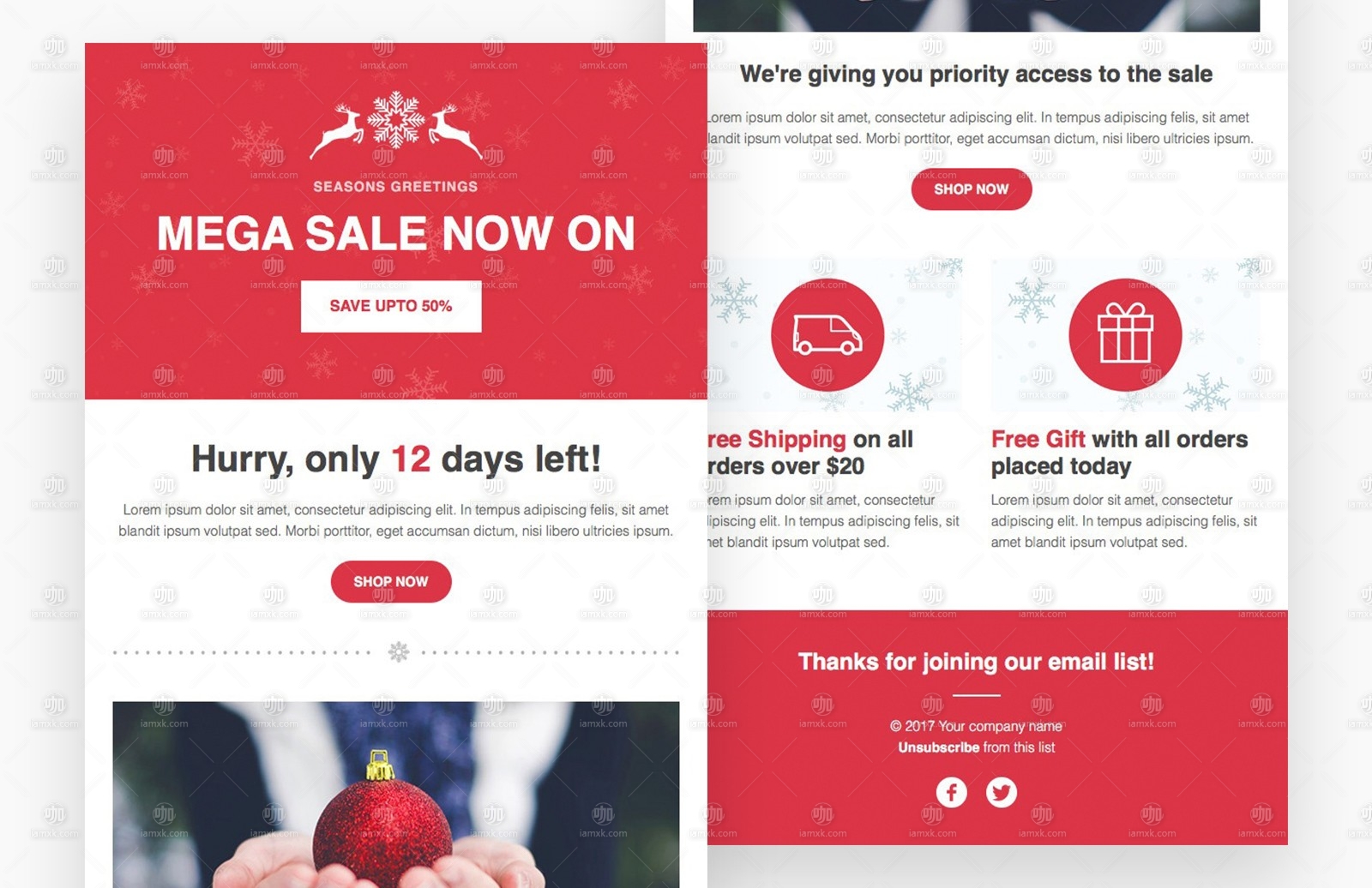 响应式圣诞/黑色星期五促销 EDM 邮件模板 Sale Responsive HTML Email Template插图