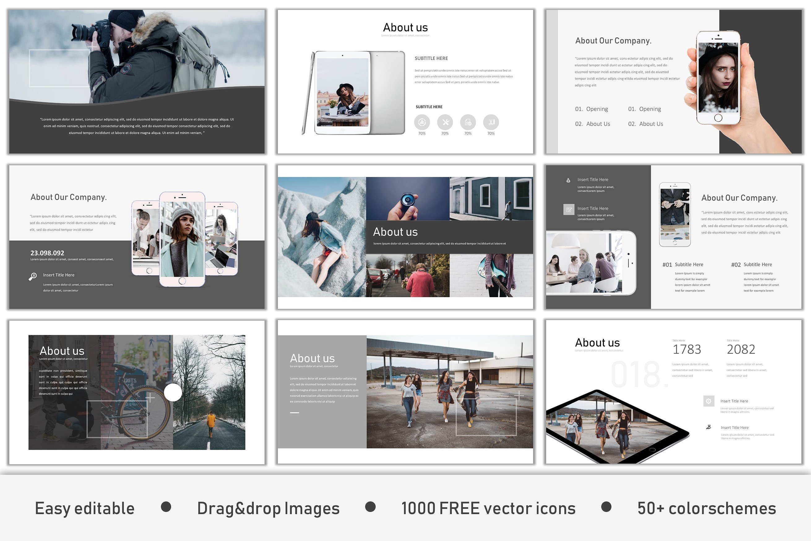 多个独特的现代幻灯片插图(5)