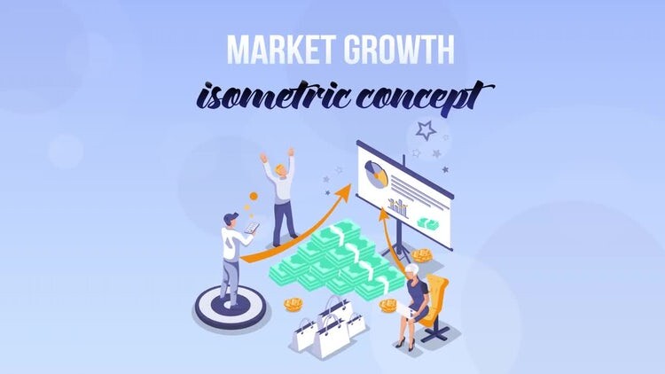 明亮精美的市场增长等距概念素材库精选AE模板