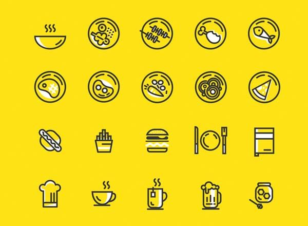 厨房常用工具具图标套装[Ai]