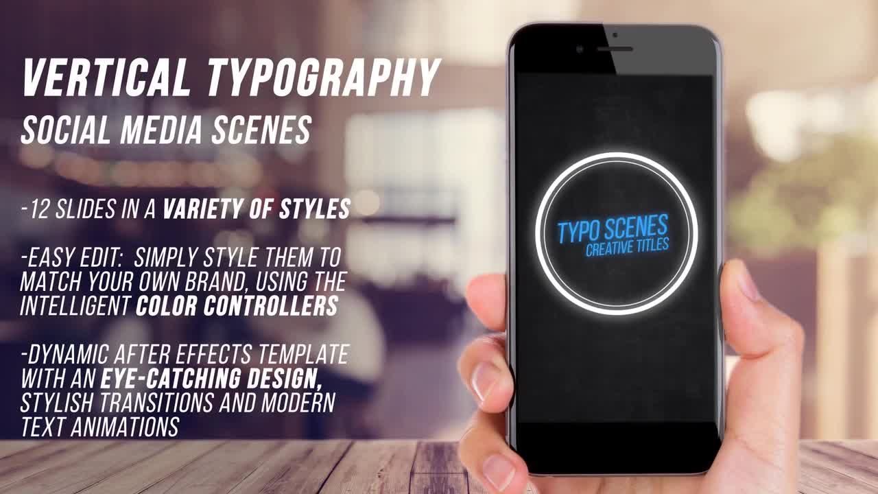 12种使用智能色彩控制器的垂直排版场景素材库精选AE模板