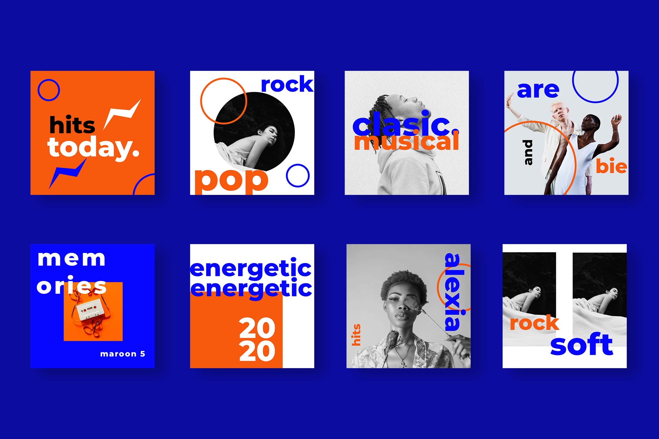 双色调Instagram社交贴文设计模板素材库精选 Two Duotone Instagram Post Template插图(2)