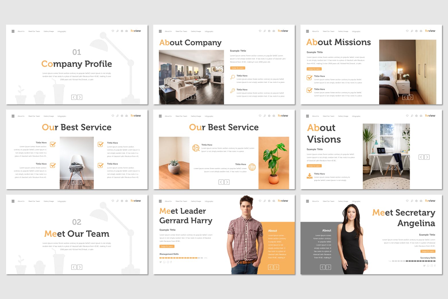 适合做路演/企宣的PPT幻灯片设计模板 Review – Powerpoint Template插图(2)