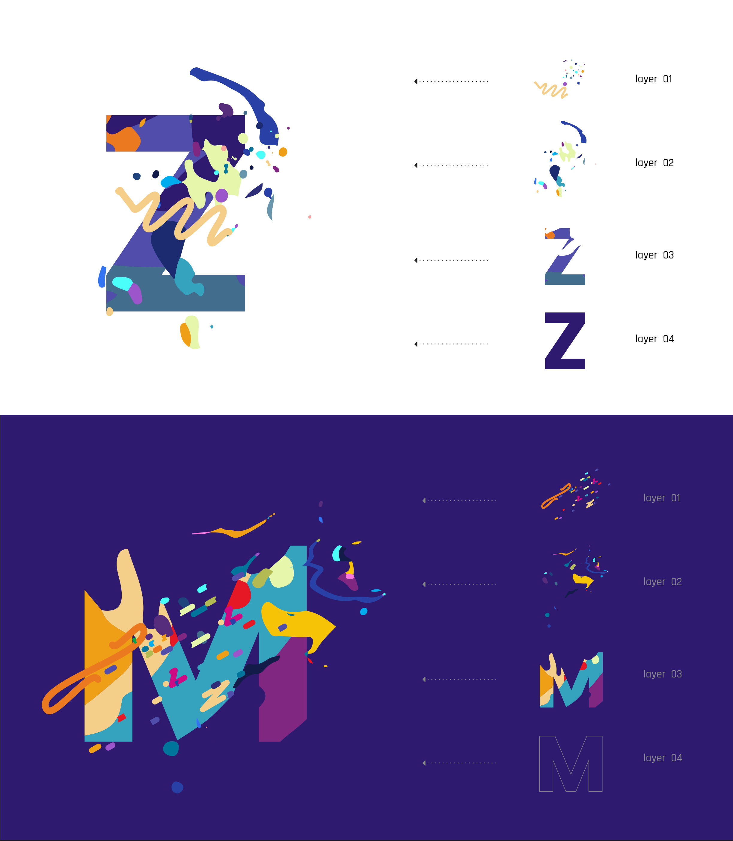 油漆飞溅英文创意艺术装饰字体素材库精选 Splash Letters Font插图(2)