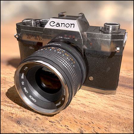 复古低多边形佳能相机素材之家精选3D模型