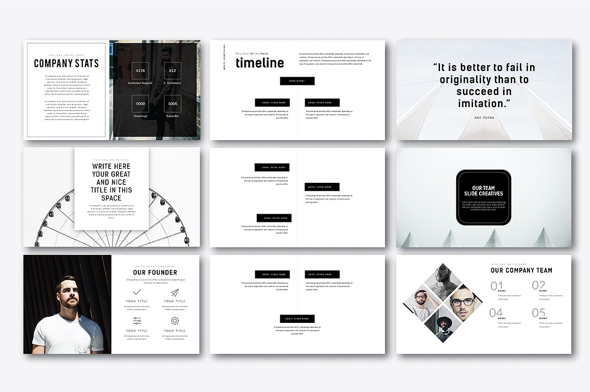 极简主义优雅和灵活的PowerPoint演示模板插图(3)