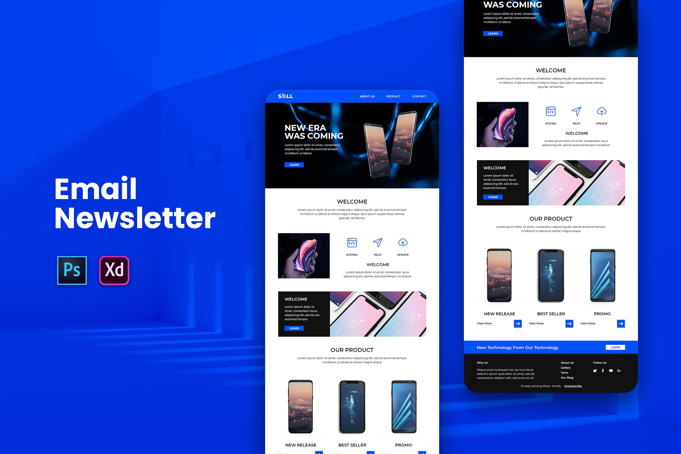 智能手机品牌营销EDM邮件模板素材库精选下载 Email Newsletter插图