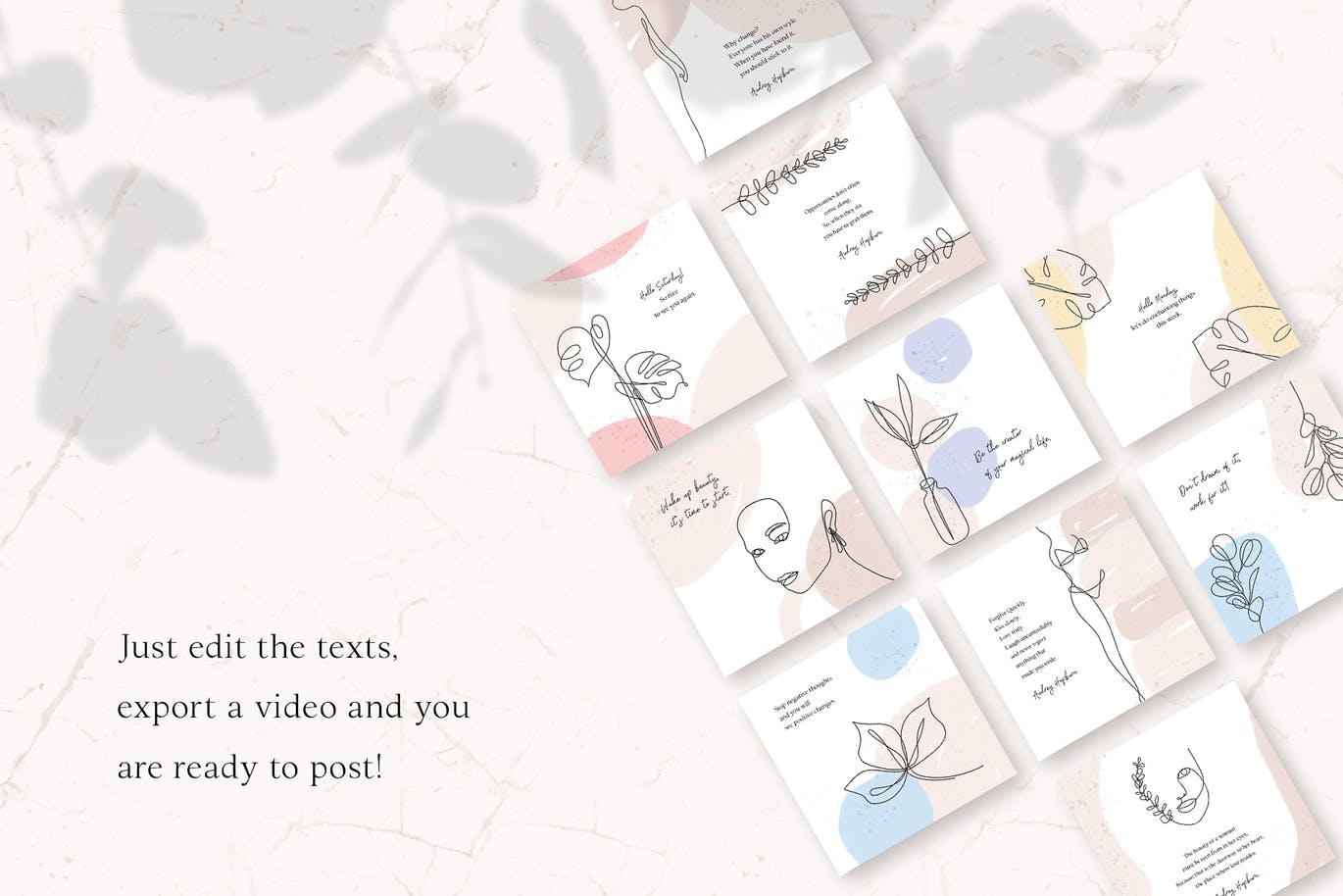 优雅线条动画艺术社交动画贴图设计模板素材库精选 ANIMATED Instagram Posts – Lina插图(2)