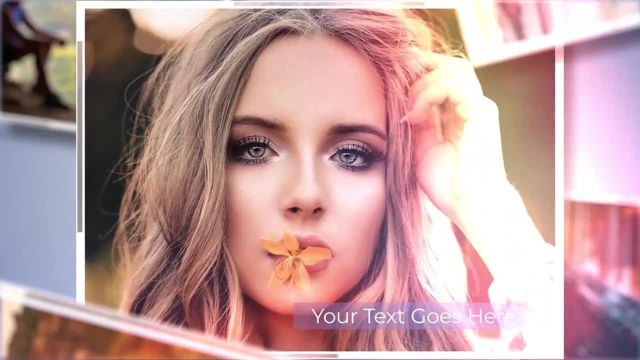 带有动态动画图片框的照片幻灯片素材库精选AE模板