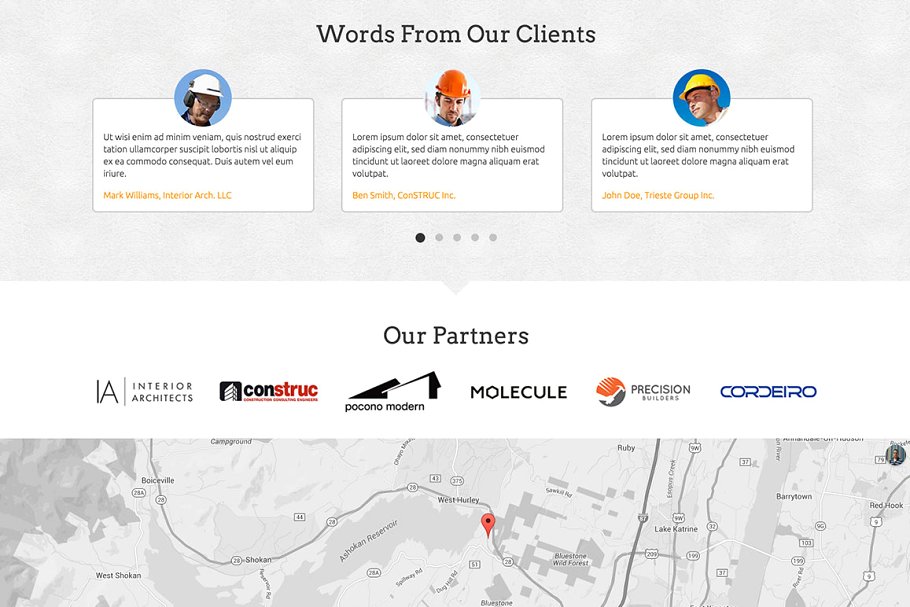 房地产开发商响应式企业网站模板素材库精选  Hot Construction插图(4)