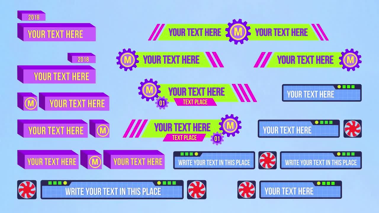 15个自定义下三分之一广告标题素材库推荐Pr模板